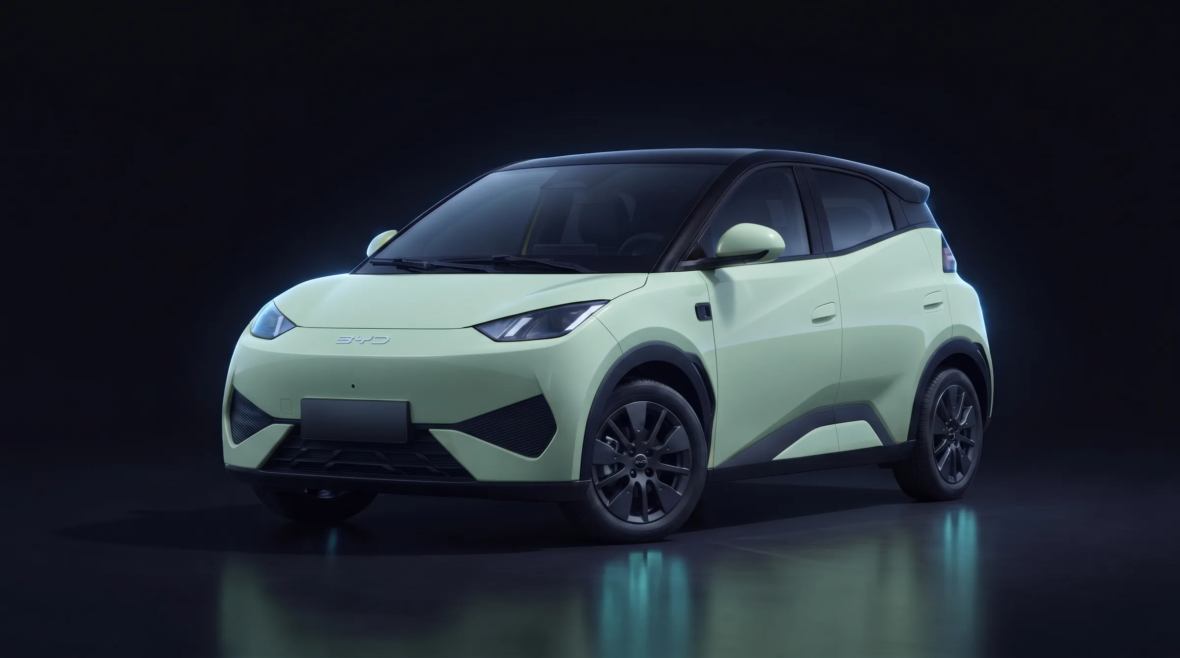 BYD Seagull мятного цвета, визуализация